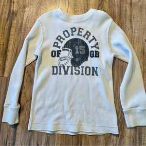Boys Football Themed Long Sleeve Waffle T-Shirt